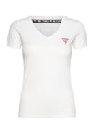 Ss Vn Mini Triangle Tee Tops T-shirts & Tops Short-sleeved White GUESS...