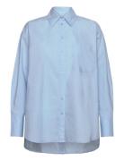 2Nd Didier Tt - Cotton Delight Tops Shirts Long-sleeved Blue 2NDDAY