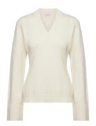 Claire V Neck Sweater Tops Knitwear Jumpers Cream Marville Road