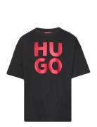 Short Sleeves Tee-Shirt Tops T-shirts Short-sleeved Black Hugo Kids