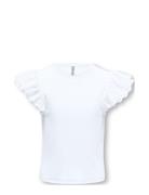 Kogzenia S/L Detail Top Jrs Tops T-shirts Short-sleeved White Kids Onl...