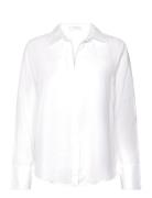 Linen 100% Shirt Tops Shirts Long-sleeved White Mango