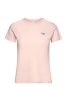 Jacquard Slim T-Shirt Tops T-shirts & Tops Short-sleeved Pink New Bala...