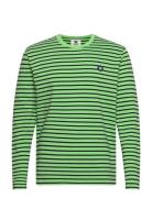 Mel Stripe Long Sleeve Gots Tops T-shirts Long-sleeved Green Double A ...