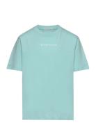 Regular Printed T-Shirt Tops T-shirts Short-sleeved Blue Tom Tailor