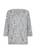 Sc-Felicity Aop Tops Blouses Long-sleeved Blue Soyaconcept