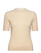 Objnoelle S/S Knit T-Shirt Noos Tops T-shirts & Tops Short-sleeved Bei...