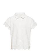 Mini Millie Blouse Tops T-shirts Short-sleeved White Malina