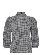 2Nd Lilith - Structural Check Tops Blouses Long-sleeved Multi/patterne...