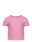 Kogwilma Life S/S Short Rib Top Jrs Tops T-shirts Short-sleeved Pink K...