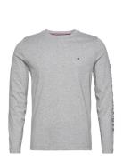 Tommy Logo Long Slee Tops T-shirts Long-sleeved Grey Tommy Hilfiger