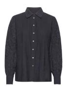 Carolepw Sh Tops Shirts Long-sleeved Black Part Two