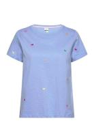 Nusummi T-Shirt - Gots Tops T-shirts & Tops Short-sleeved Blue Nümph