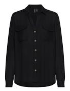 Vmbumpy L/S Shirt New Wvn Tops Shirts Long-sleeved Black Vero Moda
