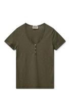 Mmastin Basic Tee Tops T-shirts & Tops Short-sleeved Green MOS MOSH