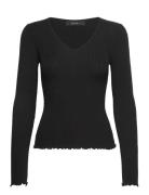 Vmevie Ls V-Neck Pullover Ga Noos Tops Knitwear Jumpers Black Vero Mod...