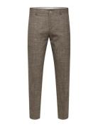Slhslim-Oasis Linen Trs Noos Bottoms Trousers Formal Brown Selected Ho...
