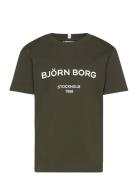Borg Logo T-Shirt Tops T-shirts Short-sleeved Khaki Green Björn Borg