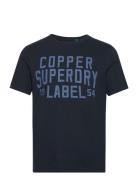 Copper Label Workwear Tee Tops T-shirts Short-sleeved Navy Superdry