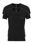 Men's 2Pack T-Shirt Tops T-shirts Short-sleeved Black Armani Exchange