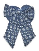 Angela Denim Bow Scrunchie Accessories Hair Accessories Scrunchies Blu...