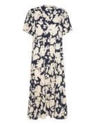 Freddyll Midi Dress Ss Polvipituinen Mekko Navy Lollys Laundry