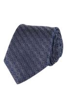 Geometric Silk Tie Solmio Kravatti Blue Portia 1924