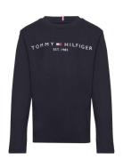 Essential Tee L/S Tops T-shirts Long-sleeved T-shirts Navy Tommy Hilfi...