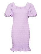 Rikko Solid Dress Polvipituinen Mekko Purple A-View