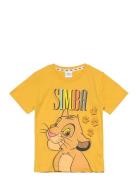 Short-Sleeved T-Shirt Tops T-shirts Short-sleeved Yellow Løvernes Kong...