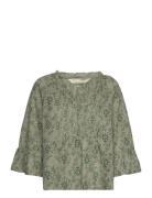 Tessa Blouse Tops Blouses Long-sleeved Green ODD MOLLY