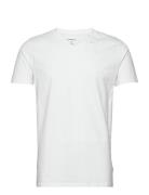 Mens Stretch V-Neck Tee S/S Tops T-shirts Short-sleeved White Lindberg...
