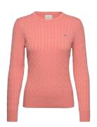 Stretch Cotton Cable C-Neck Tops Knitwear Jumpers  GANT
