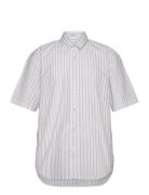 Rel Heritage Poplin Stripe Ss Shrt Tops Shirts Short-sleeved White GAN...