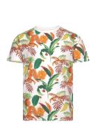 Aop Oasis Tee S/S Tops T-shirts Short-sleeved White Lindbergh