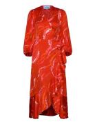 Serena Wrap Maxi Dress Polvipituinen Mekko Red Minus