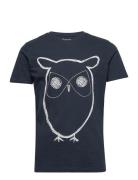 Alder Big Owl Tee - Gots/Vegan Tops T-shirts Short-sleeved Navy Knowle...