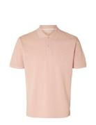Slhdante Ss Polo Noos Tops Polos Short-sleeved Pink Selected Homme