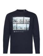 Printed Longsleeve Tops T-shirts Long-sleeved Navy Tom Tailor