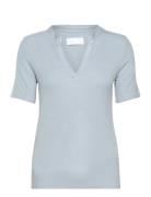 Lr-Ika Tops T-shirts & Tops Short-sleeved Blue Levete Room