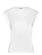 Rounded Neck Cotton T-Shirt Tops T-shirts & Tops Short-sleeved White M...