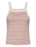Striped Knit Top Tops T-shirts & Tops Sleeveless Red Mango