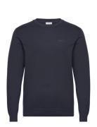 Knitted O-Neck Sweater Tops Knitwear Round Necks Navy Lindbergh