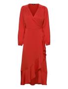 Slkarven Dress Ls Polvipituinen Mekko Red Soaked In Luxury