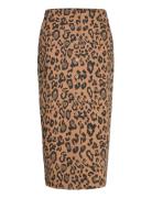 Skirt In Blurry Leo Print Polvipituinen Hame Beige Coster Copenhagen