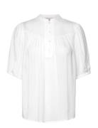 Fqebello-Blouse Tops Blouses Short-sleeved White FREE/QUENT