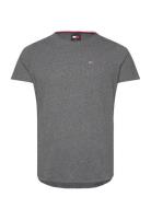 Tjm Xslim Jaspe C Neck Ext Tops T-shirts Short-sleeved Grey Tommy Jean...