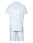 Pajama Shirt And Shorts Pyjamasetti Pyjama Blue Lindex