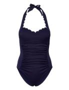 Scallop Halter Bs O Uimapuku Uima-asut Navy Hunkemöller