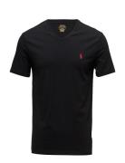 Custom Slim Fit Jersey V-Neck T-Shirt Tops T-shirts Short-sleeved Blac...